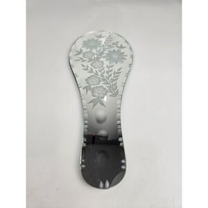 ART Czech Republic Beveled Etched Glass Hand Mirror